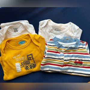Boys 3-6 month long sleeve onesies